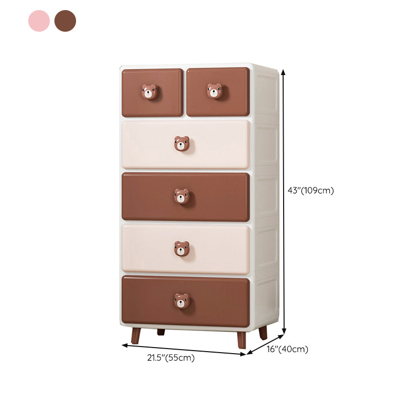 Scandinavian Plastic Kids Dressers Vertical Kids Furniture for Bedroom