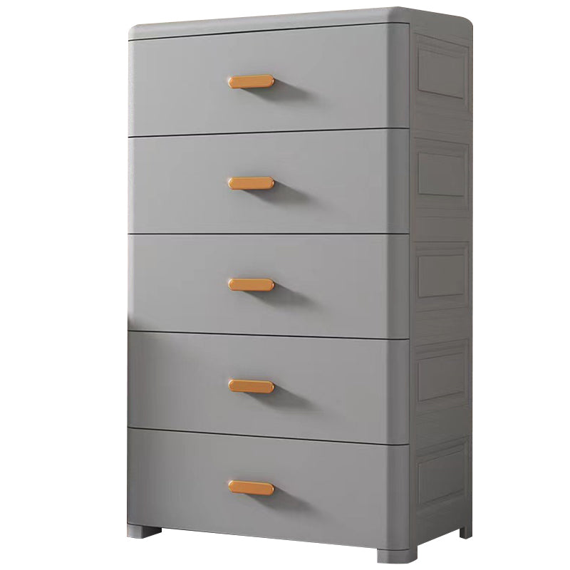 Contemporary Nursery Dresser Vertical Plastic Kids Nightstand with Drawers for Bathroom