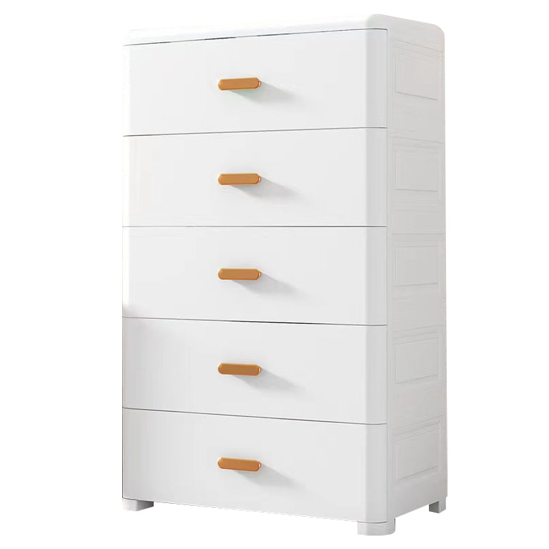 Contemporary Nursery Dresser Vertical Plastic Kids Nightstand with Drawers for Bathroom