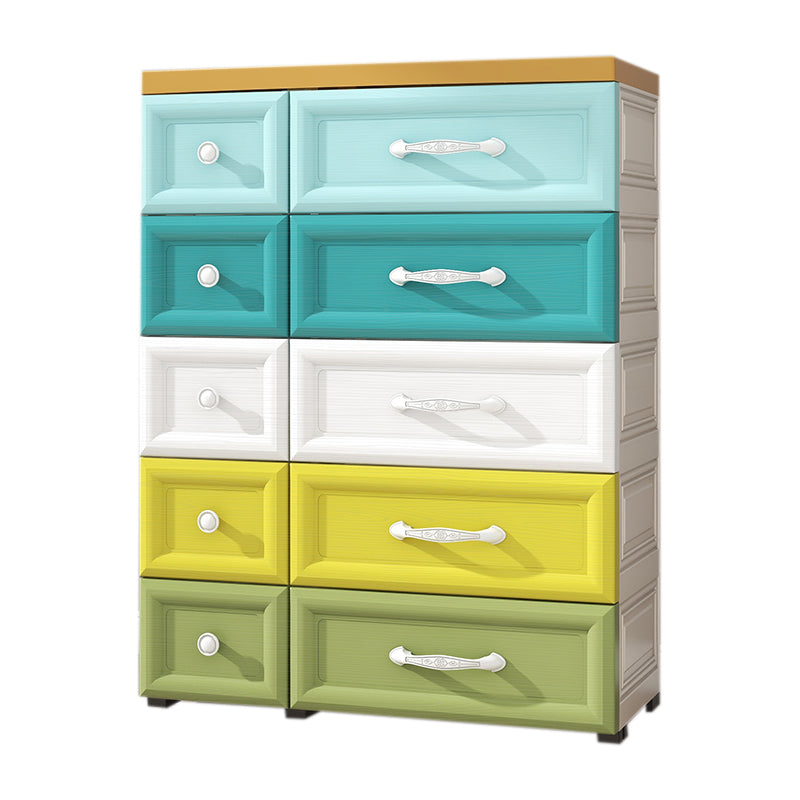 Scandinavian Plastic Nursery Dresser Vertical Kids Furniture with Drawers for Bedroom