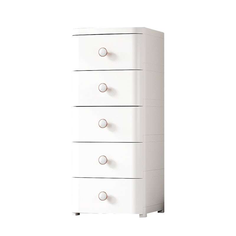 Contemporary Nursery Dresser Plastic Vertical Kids Nightstand with Drawers for Bathroom