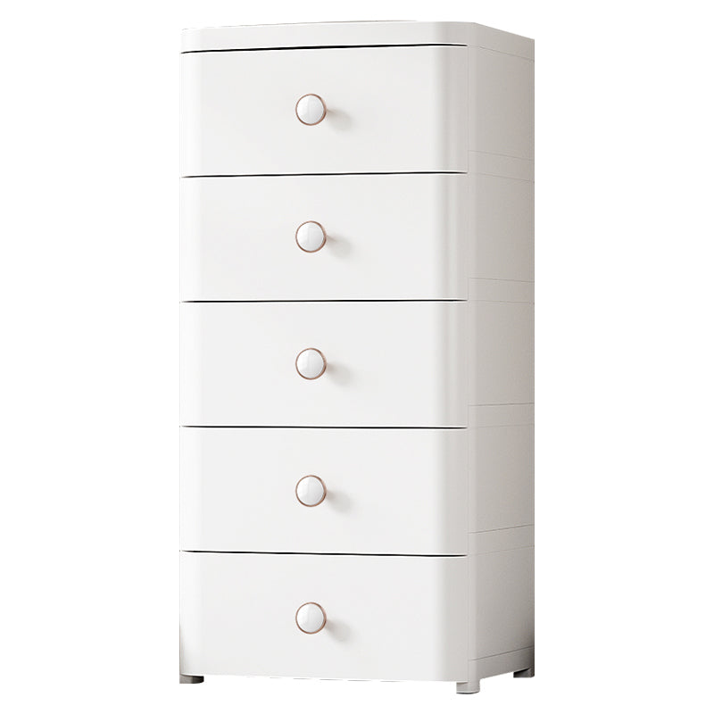 Contemporary Nursery Dresser Plastic Vertical Kids Nightstand with Drawers for Bathroom