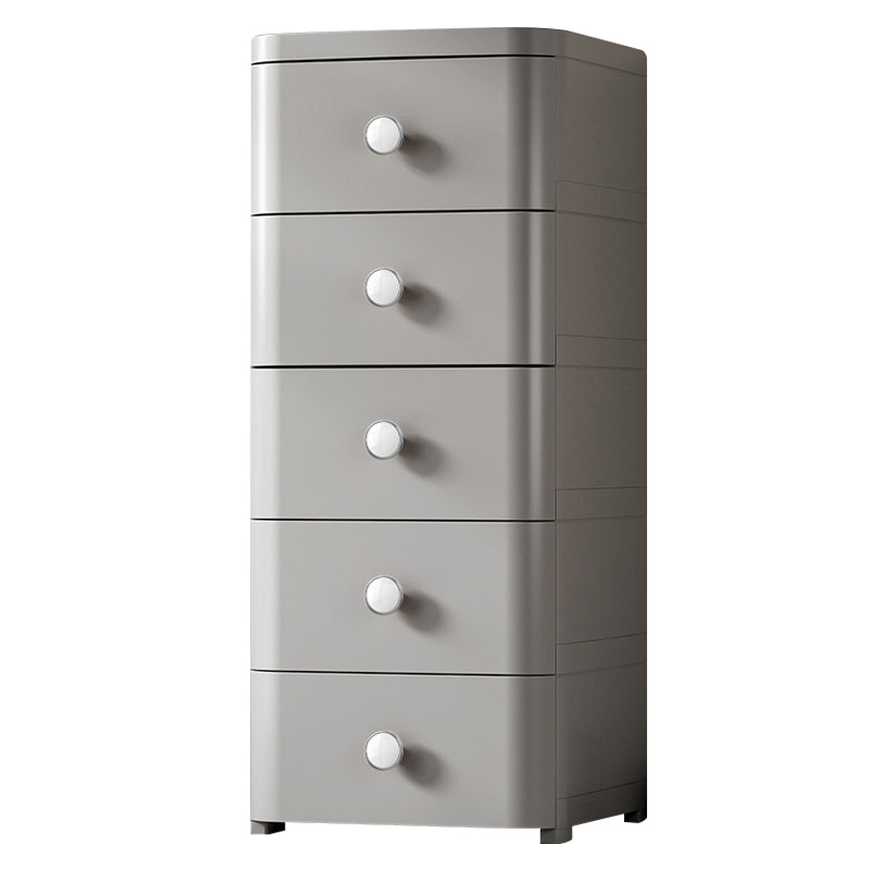 Contemporary Nursery Dresser Plastic Vertical Kids Nightstand with Drawers for Bathroom