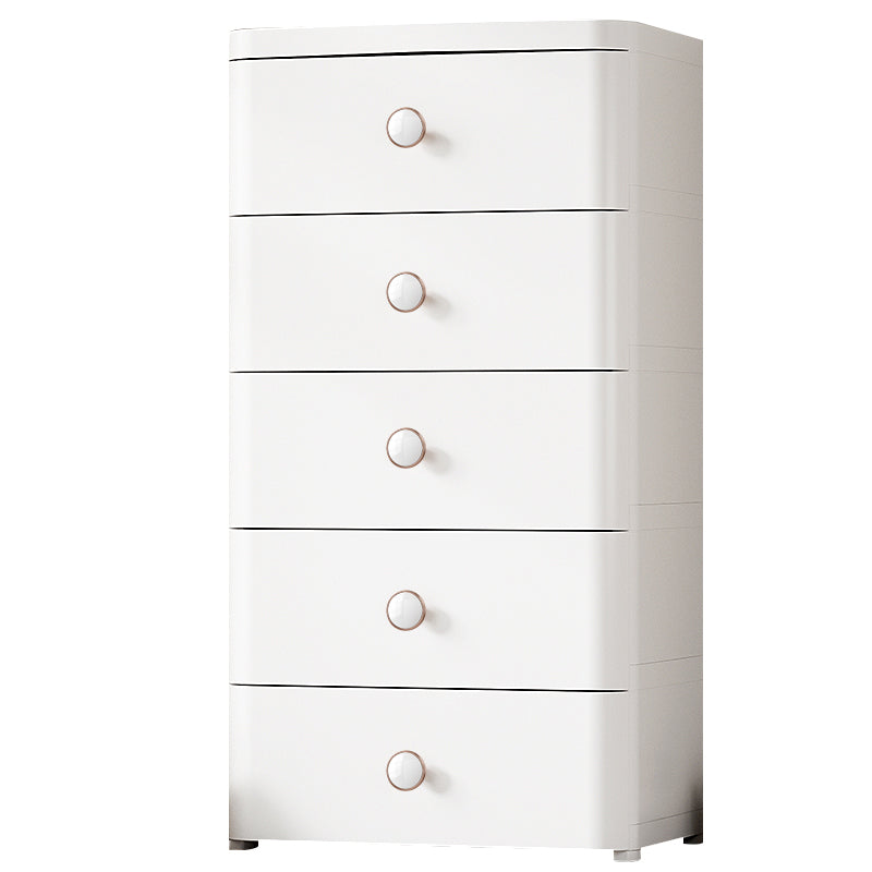 Contemporary Nursery Dresser Plastic Vertical Kids Nightstand with Drawers for Bathroom