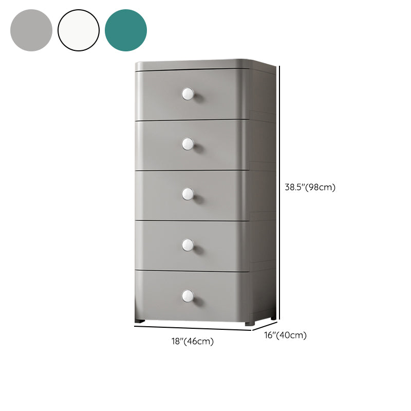 Contemporary Nursery Dresser Plastic Vertical Kids Nightstand with Drawers for Bathroom