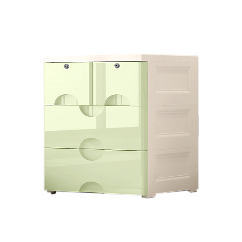 Modern Chest Nursery Dresser Plastic Kids Nightstand , 17.94 Inch W