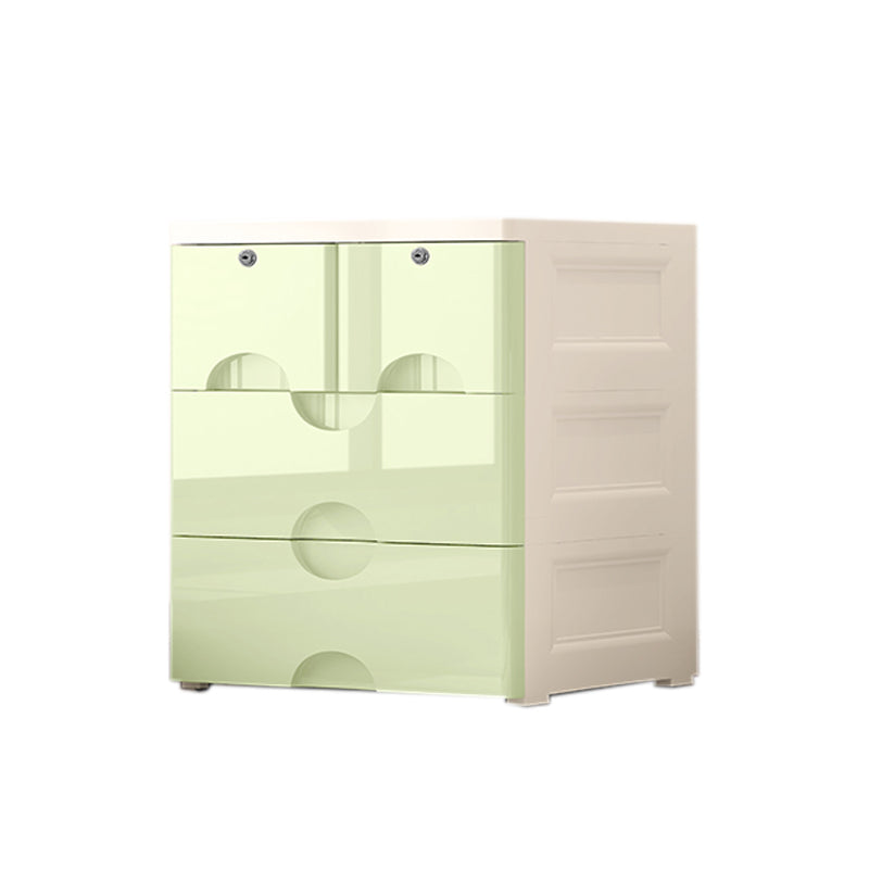 Modern Chest Nursery Dresser Plastic Kids Nightstand , 17.94 Inch W