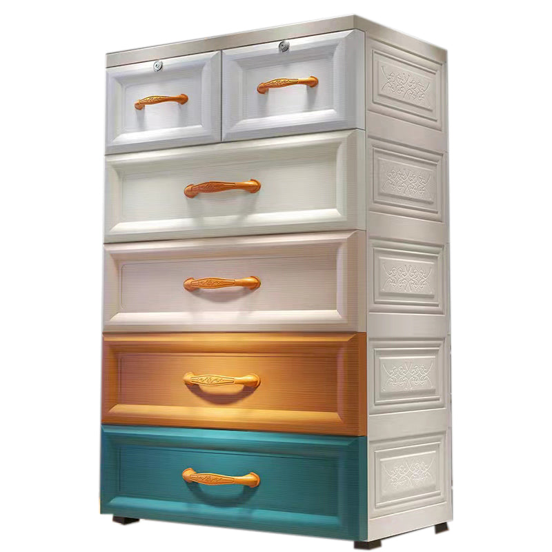 Ultra-Modern Nursery Dresser Plastic Kids Furniture with Drawers for Bedroom