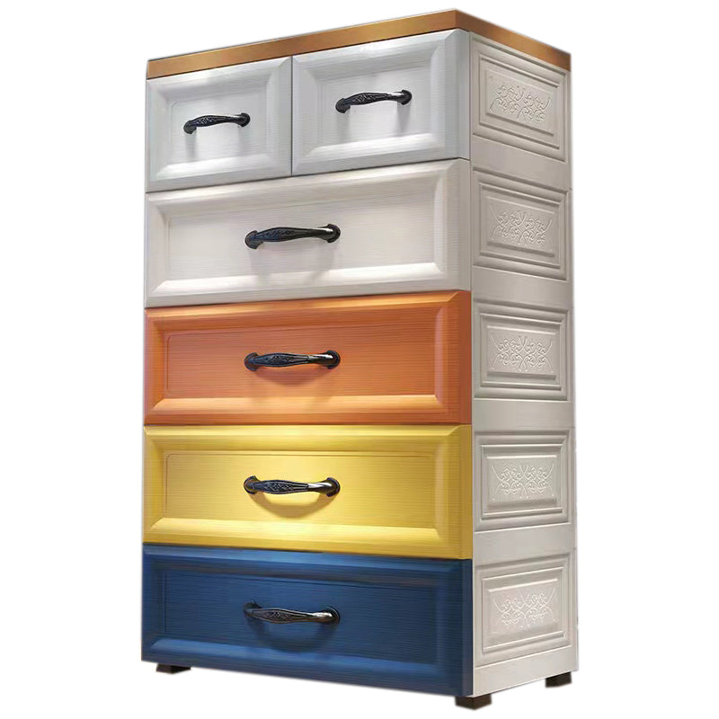 Ultra-Modern Nursery Dresser Plastic Kids Furniture with Drawers for Bedroom