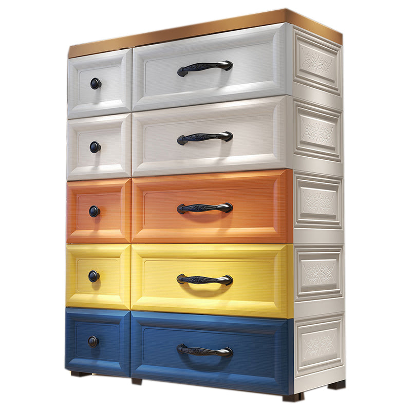 Ultra-Modern Nursery Dresser Plastic Kids Furniture with Drawers for Bedroom