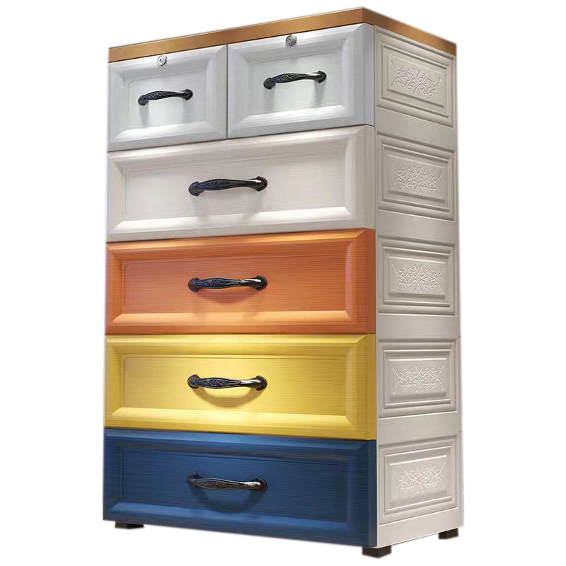 Ultra-Modern Nursery Dresser Plastic Kids Furniture with Drawers for Bedroom