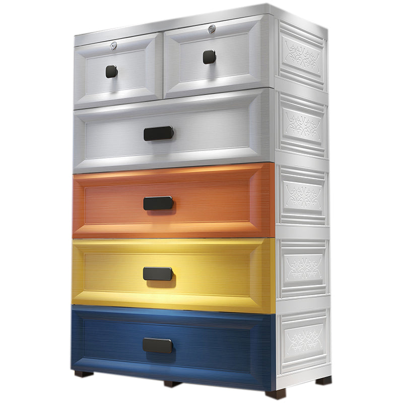 Ultra-Modern Nursery Dresser Plastic Kids Furniture with Drawers for Bedroom