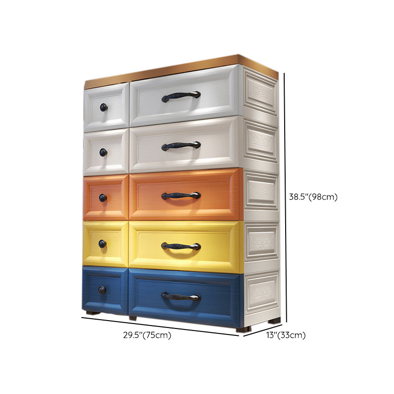 Ultra-Modern Nursery Dresser Plastic Kids Furniture with Drawers for Bedroom