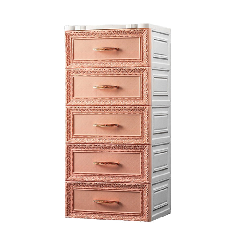 Scandinavian Plastic Kids Dressers Vertical Kids Furniture with Drawers