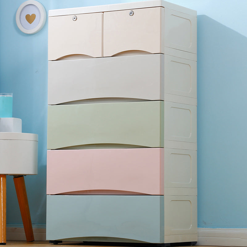 Modern Kids Nightstand Plastic Chest Nursery Dresser with 5/6 Drawers