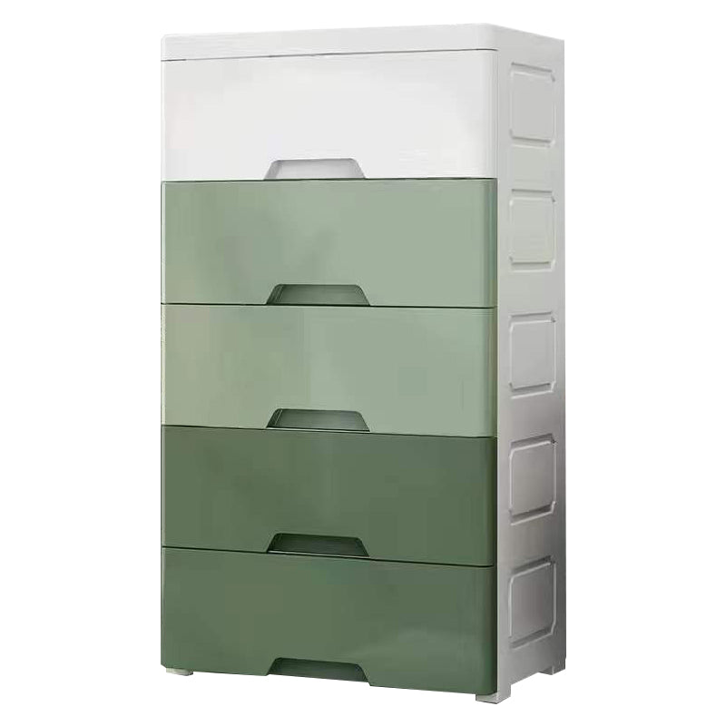 Contemporary Nursery Dresser Vertical Plastic Kids Nightstand with Drawers