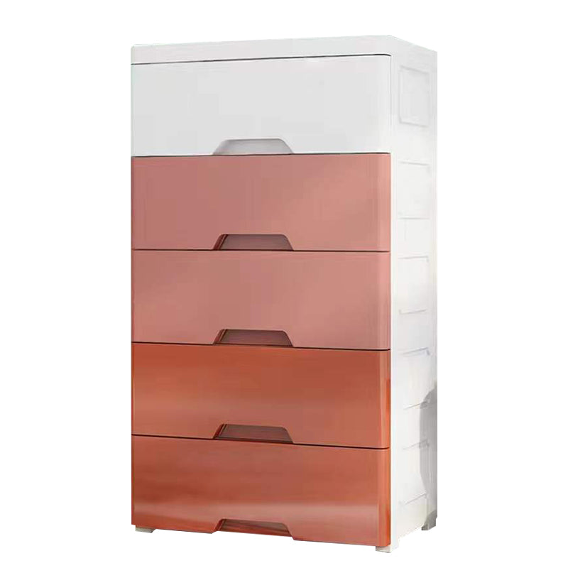 Contemporary Nursery Dresser Vertical Plastic Kids Nightstand with Drawers