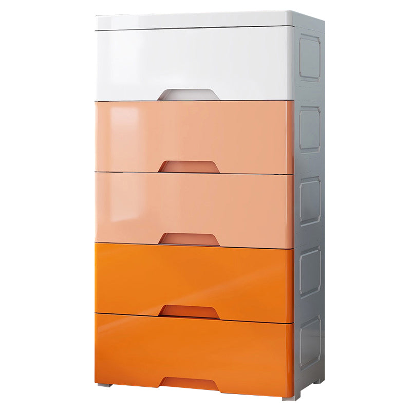 Contemporary Nursery Dresser Vertical Plastic Kids Nightstand with Drawers