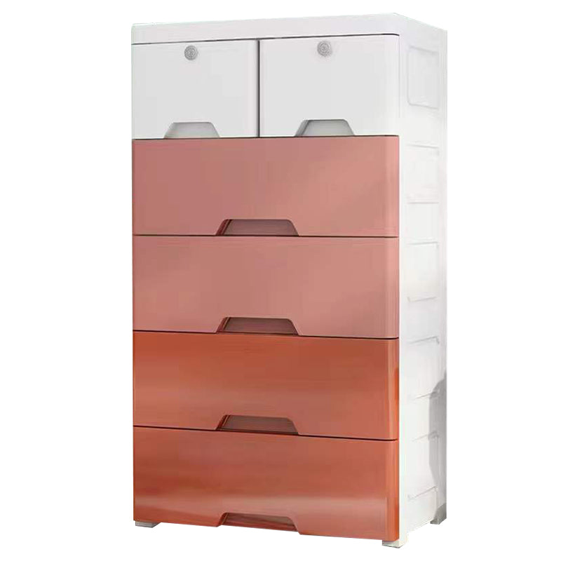 Contemporary Nursery Dresser Vertical Plastic Kids Nightstand with Drawers