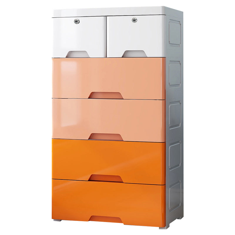 Contemporary Nursery Dresser Vertical Plastic Kids Nightstand with Drawers