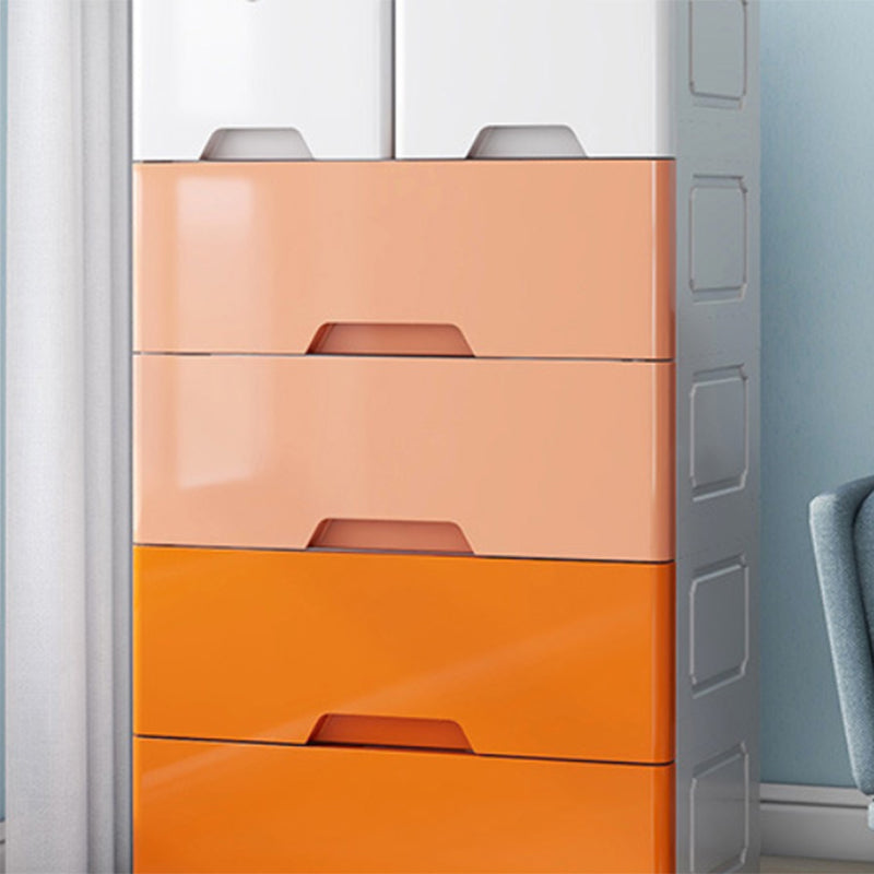 Contemporary Nursery Dresser Vertical Plastic Kids Nightstand with Drawers