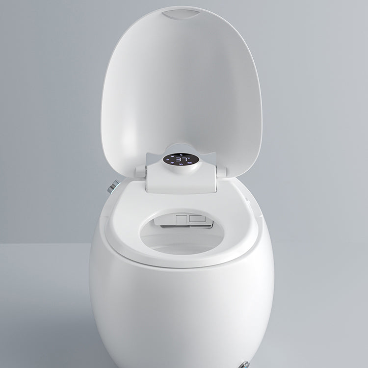 Contemporary White Round Floor Mount Bidet with Heated Seat Vitreous China Bidets