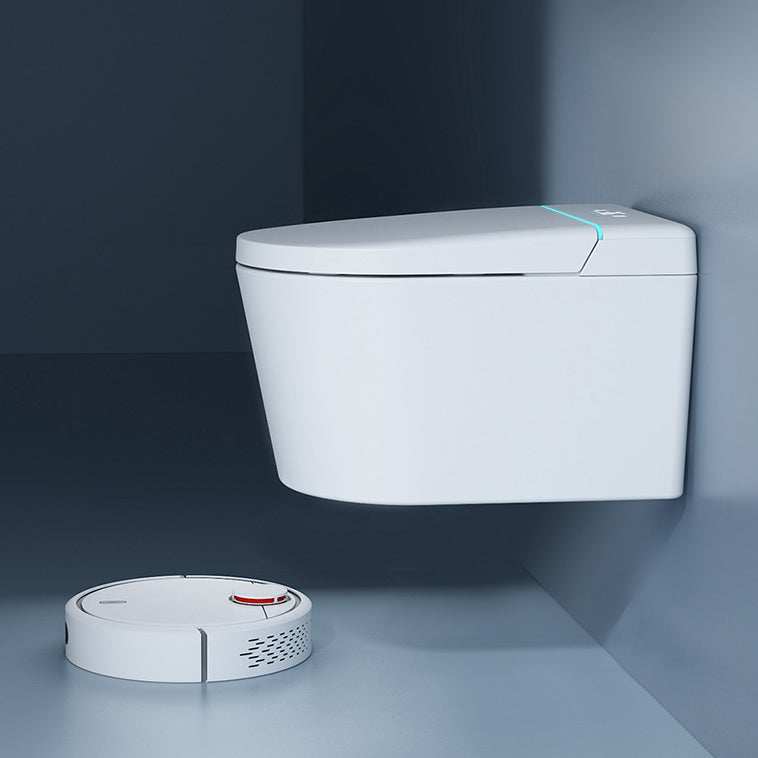 Modern Elongated Wall Hung Toilet Set with Foot Sensor Flushing Type