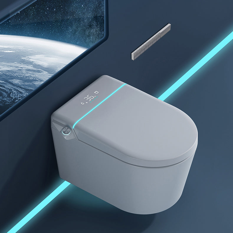 Modern Elongated Wall Hung Toilet Set with Foot Sensor Flushing Type