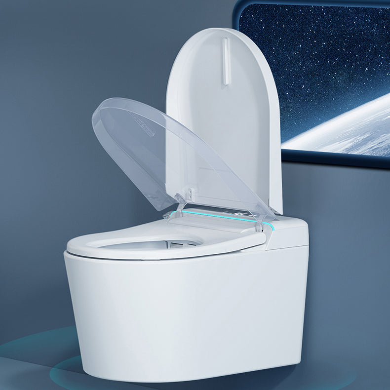 Modern Elongated Wall Hung Toilet Set with Foot Sensor Flushing Type