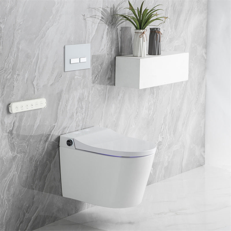 Modern Elongated Wall Hung Toilet Set with Remote Control Included