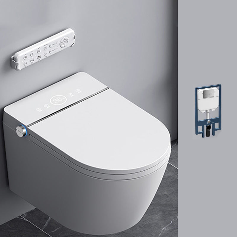 Contemporary Elongated White Heated Seat Dryer Wall Mounted Bidet