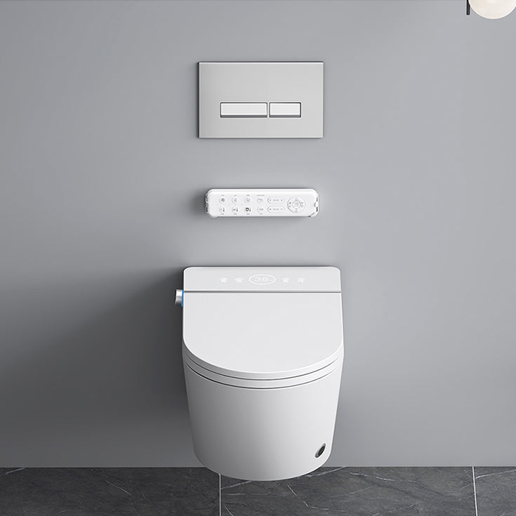 Contemporary Elongated White Heated Seat Dryer Wall Mounted Bidet