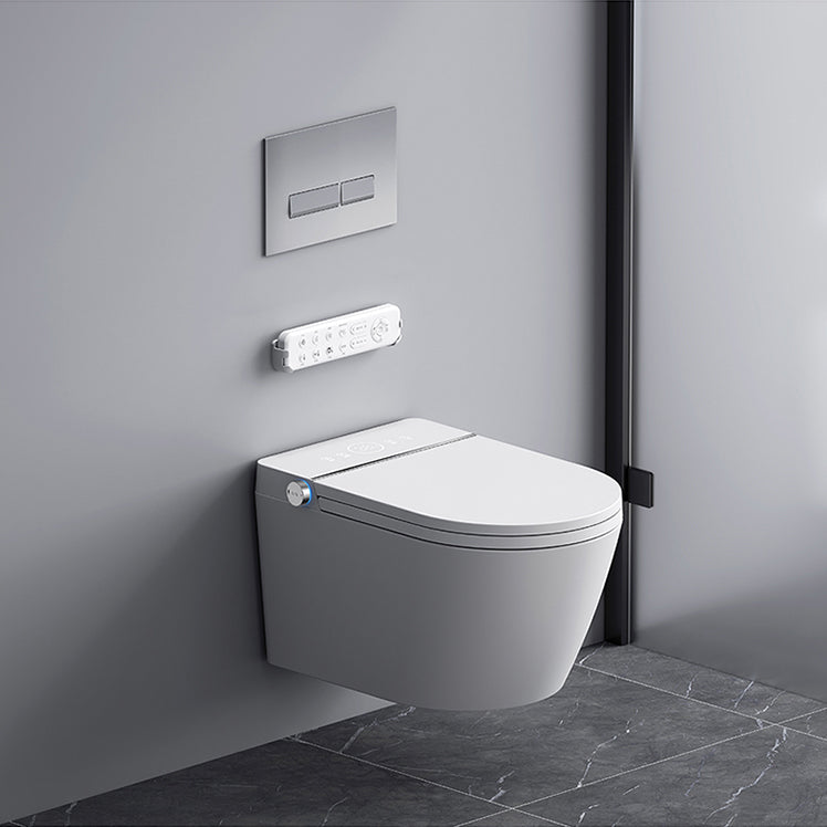 Contemporary Elongated White Heated Seat Dryer Wall Mounted Bidet