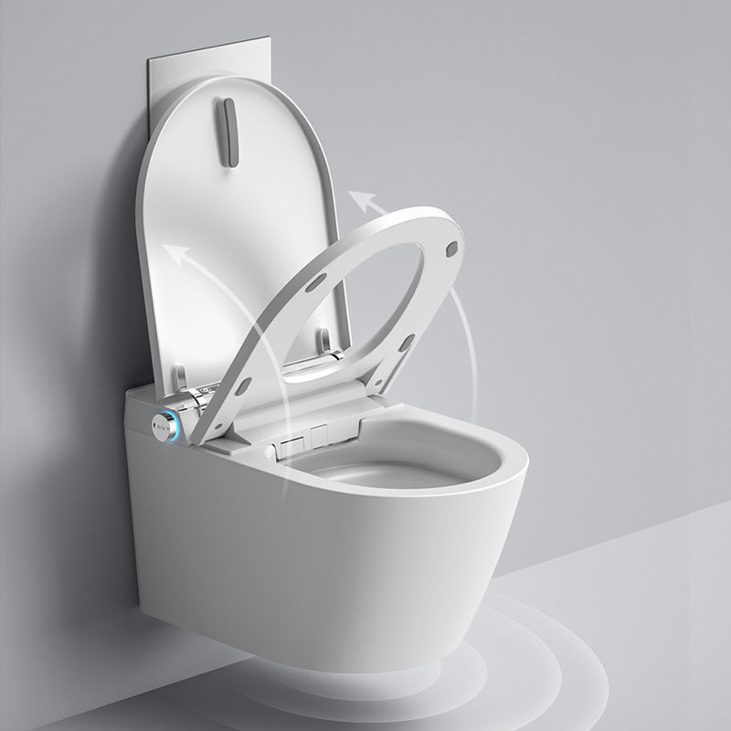 Contemporary Elongated White Heated Seat Dryer Wall Mounted Bidet