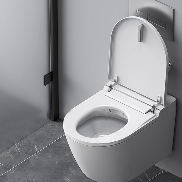 Contemporary Elongated White Heated Seat Dryer Wall Mounted Bidet