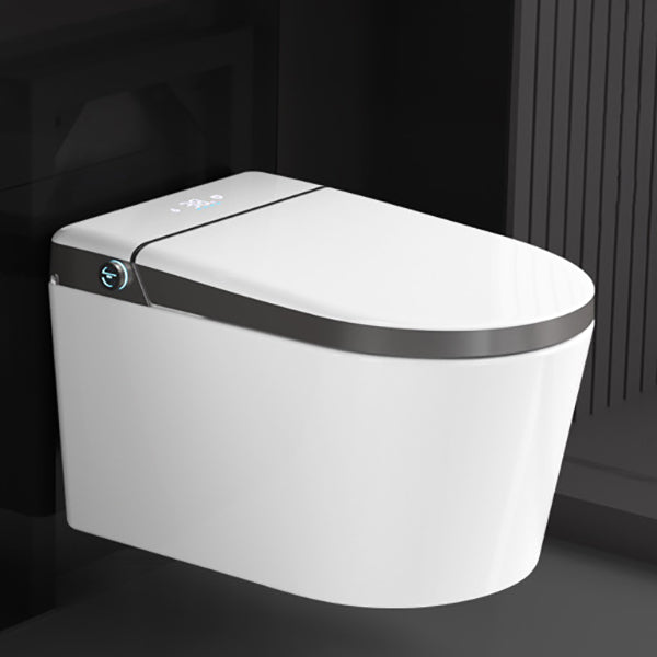 Elongated Wall Mounted Bidet Dryer White Wall Hung Toilet Set