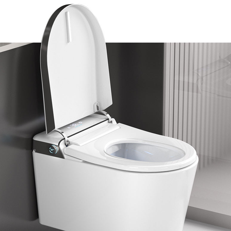 Elongated Wall Mounted Bidet Dryer White Wall Hung Toilet Set