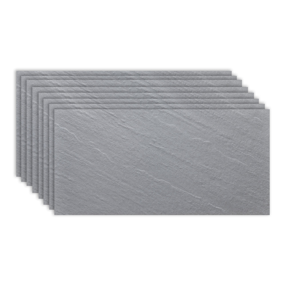 Gray Tone Singular Tile Stone Appearance Straight Edge Rectangular Wall Tile