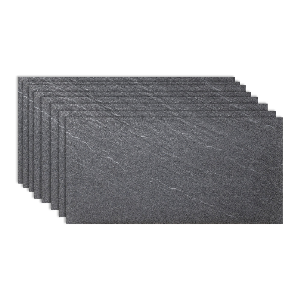 Gray Tone Singular Tile Stone Appearance Straight Edge Rectangular Wall Tile