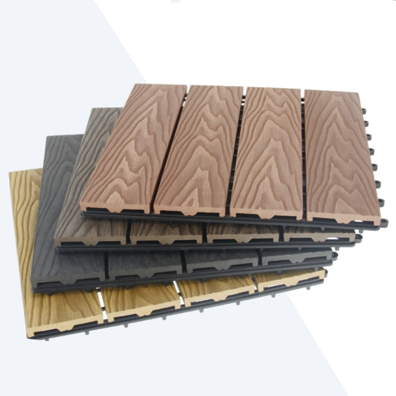 Floor Bullnose Click Lock Wire Brushed Wooden Flooring Tiles