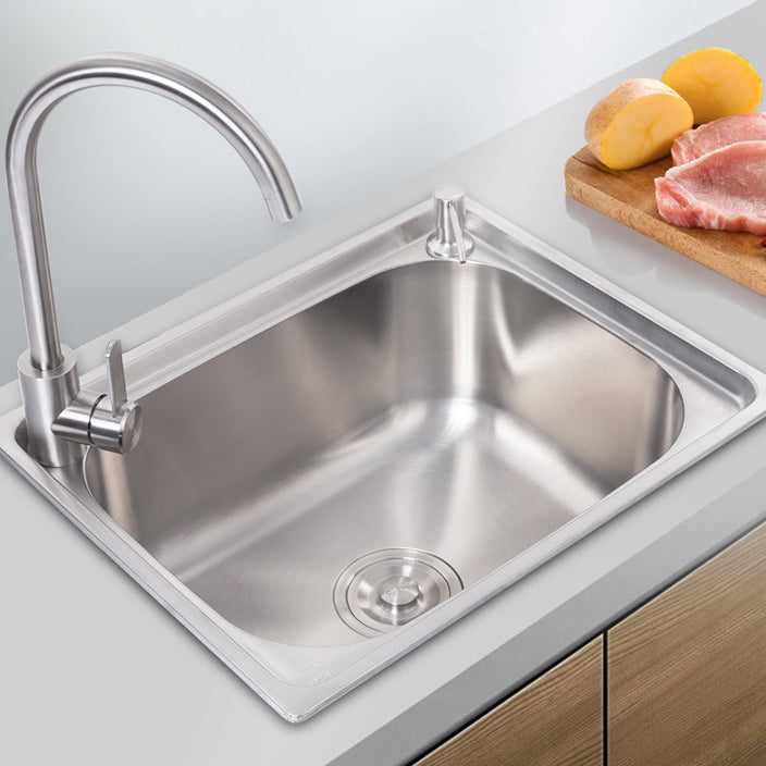 Scratchproof Kitchen Sink Stainless Steel 1 Holes Drop-In Kitchen Sink Only