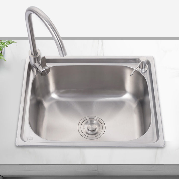 Scratchproof Kitchen Sink Stainless Steel 1 Holes Drop-In Kitchen Sink Only