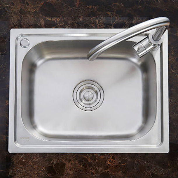 Scratchproof Kitchen Sink Stainless Steel 1 Holes Drop-In Kitchen Sink Only