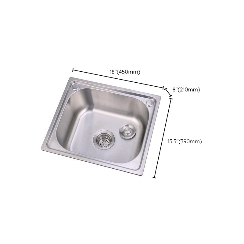 Scratchproof Kitchen Sink Stainless Steel 1 Holes Drop-In Kitchen Sink Only