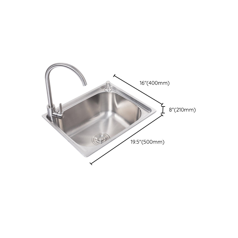 Scratchproof Kitchen Sink Stainless Steel 1 Holes Drop-In Kitchen Sink Only