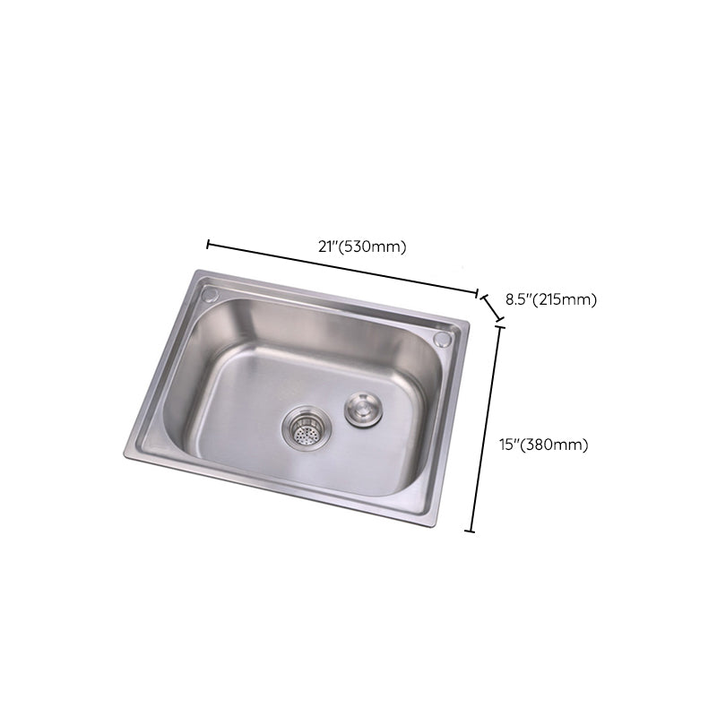 Scratchproof Kitchen Sink Stainless Steel 1 Holes Drop-In Kitchen Sink Only