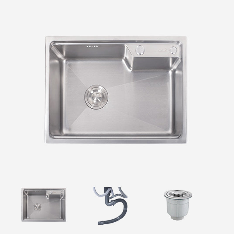 Stainless Steel Kitchen Sink 1 Holes Drop-In Noise-cancelling Design Kitchen Sink