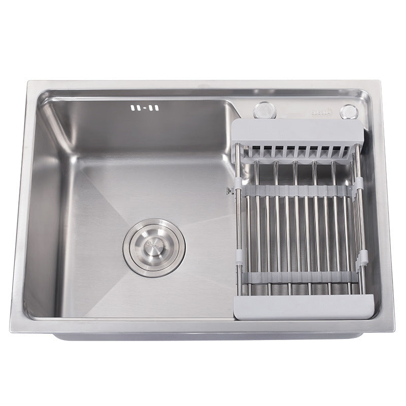 Stainless Steel Kitchen Sink 1 Holes Drop-In Noise-cancelling Design Kitchen Sink