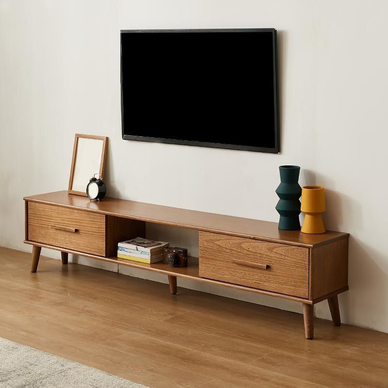 Contemporary TV Media Stand Wooden Media Console with 2 Drawers