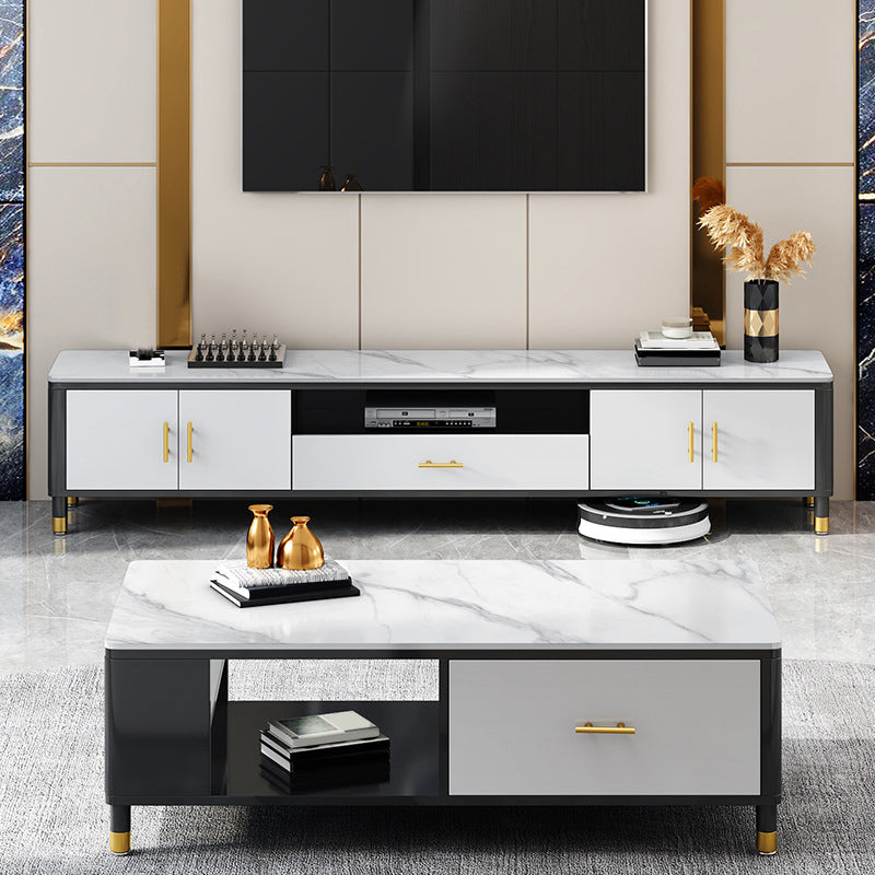 Glam TV Media Console Open Storage TV Console for Living Room